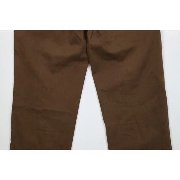 Vintage 90s Ralph Lauren Mens 36x30 Faded Wide Leg Chino Pants Brown Cotton